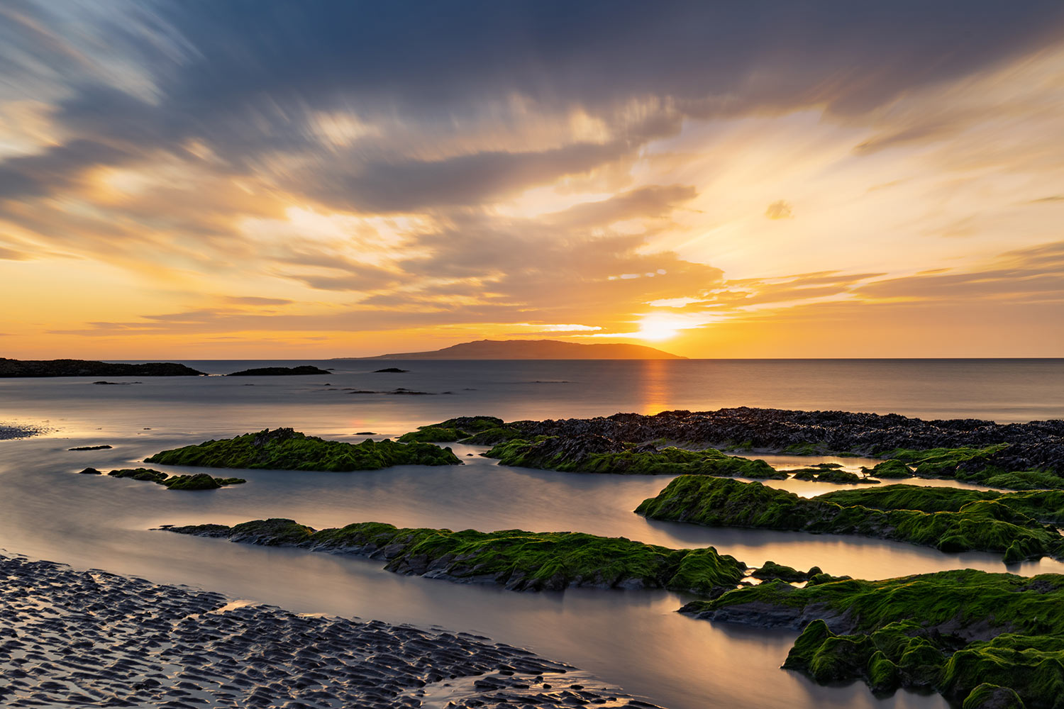 Portmarnock Beach Sunrise over Lambay Island, Dublin Ireland
