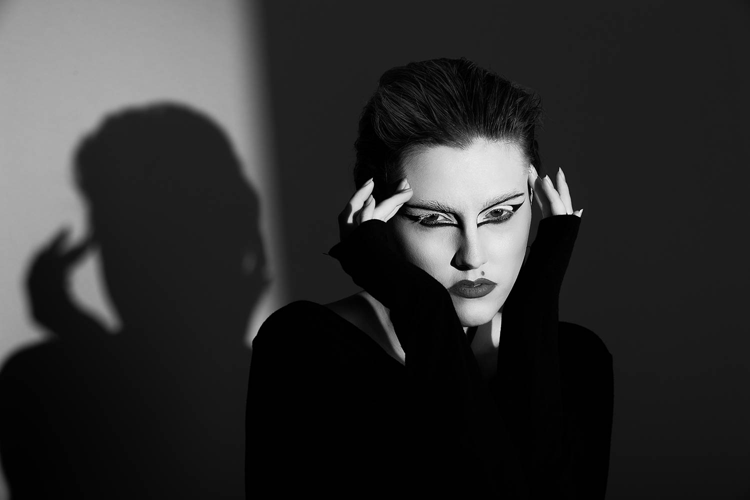 Black and White Creative Studio Portrait
